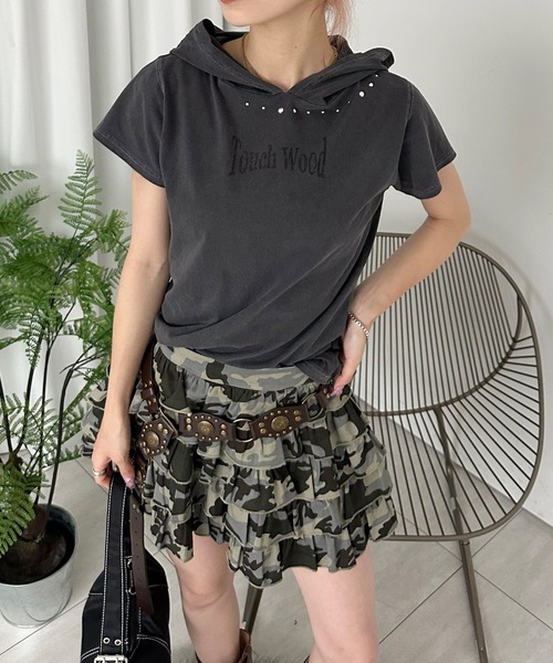 セール】スタッズ付きフードTEE（Tシャツ/カットソー）｜sedacle girl 