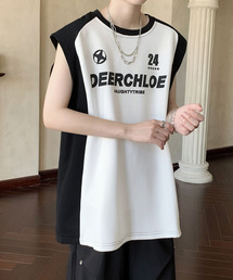 neos | 【neos】ルーズシルエット ロゴ プリント ゲーム シャツ ラグラン ノースリーブ タンクトップ(タンクトップ)