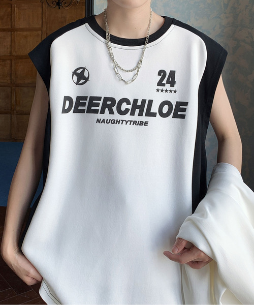 neos（ネオス）の「【neos】ルーズシルエット ロゴ プリント ゲーム シャツ ラグラン ノースリーブ タンクトップ（タンクトップ・メンズ・ホワイト/ブラック・MEDIUM/LARGE/X-LARGE）」の10枚目の写真