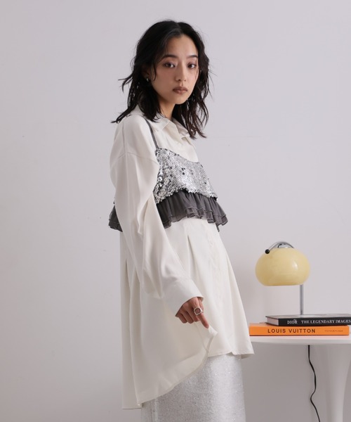 Girly Doll（ガーリードール）の「スパンコールビスチェ（キャミソール・レディース・ブラック/グレー・F）」の18枚目の写真