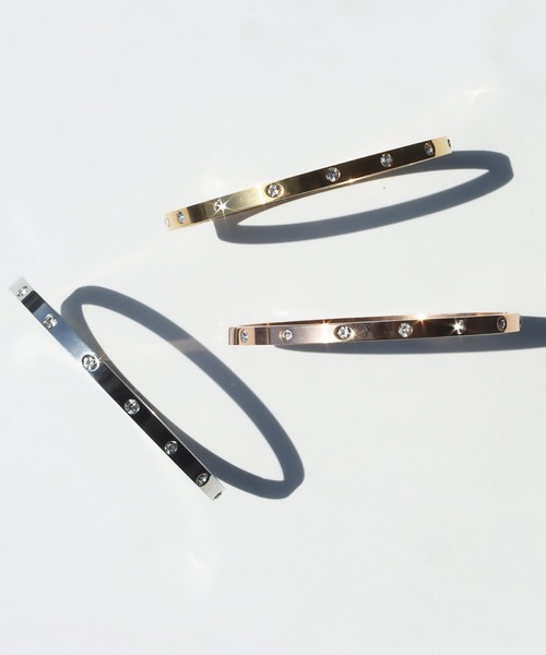 abaskdesign(アバスクデザイン)の「金属アレルギー対応 一粒ジルコニアミニマムステンレスバングル(バングル/リストバンド・レディース・ピンク系その他/ゴールド/シルバー・FREE)」の15枚目の写真