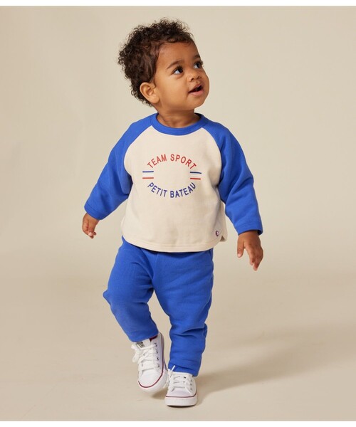 【セール】スウェット長袖プルオーバー（スウェット）｜PETIT BATEAU（プチバトー）