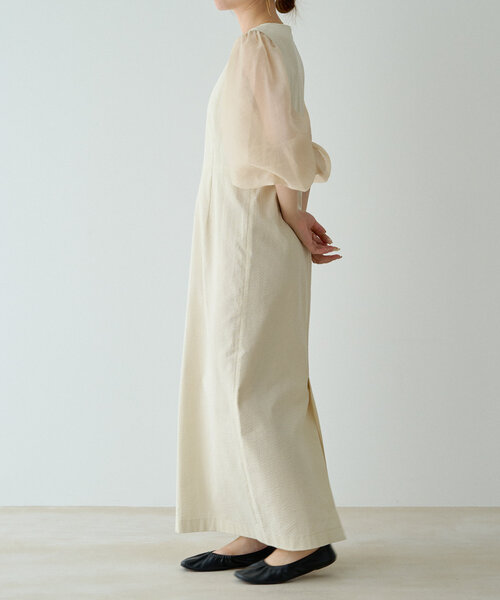 gemeil（ジェムイル）の「シアースリーブワンピース（IF-184）（ワンピース・レディース・ホワイト/ブラック・SHORT/MEDIUM/SMALL）」の4枚目の写真