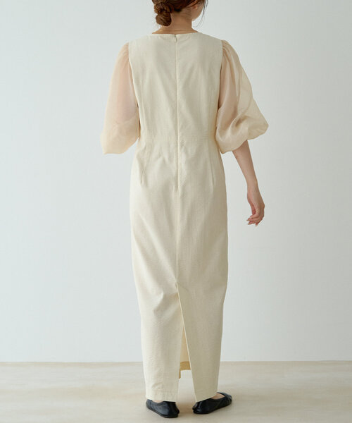 gemeil（ジェムイル）の「シアースリーブワンピース（IF-184）（ワンピース・レディース・ホワイト/ブラック・SHORT/MEDIUM/SMALL）」の5枚目の写真