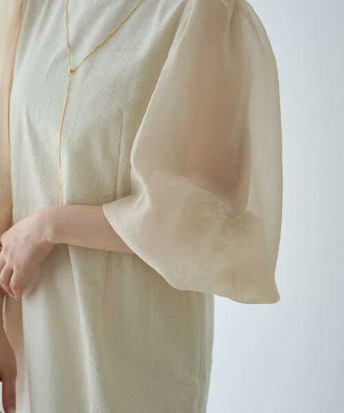 gemeil（ジェムイル）の「シアースリーブワンピース（IF-184）（ワンピース・レディース・ホワイト/ブラック・SHORT/MEDIUM/SMALL）」の6枚目の写真