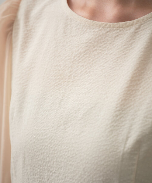 gemeil（ジェムイル）の「シアースリーブワンピース（IF-184）（ワンピース・レディース・ホワイト/ブラック・SHORT/MEDIUM/SMALL）」の7枚目の写真