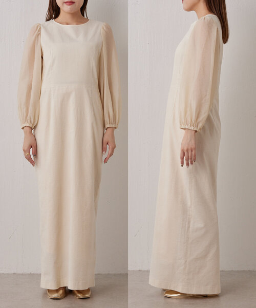 gemeil（ジェムイル）の「シアースリーブワンピース（IF-184）（ワンピース・レディース・ホワイト/ブラック・SHORT/MEDIUM/SMALL）」の9枚目の写真