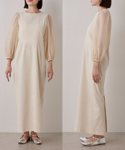 gemeil（ジェムイル）の「シアースリーブワンピース（IF-184）（ワンピース・レディース・ホワイト/ブラック・SHORT/MEDIUM/SMALL）」の11枚目の写真