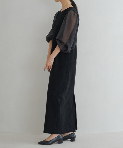 gemeil（ジェムイル）の「シアースリーブワンピース（IF-184）（ワンピース・レディース・ホワイト/ブラック・SHORT/MEDIUM/SMALL）」の13枚目の写真