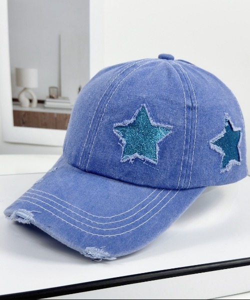 NANEA（ナネア）の「星柄ダメージ加工デザインキャップ（キャップ