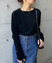 ベロア」に該当するトップス（ブラック/黒色系）ファッション
