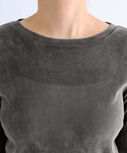 andme（アンドミー）の「【新色追加】ベロアチュールクルーネック長袖トップス（Tシャツ/カットソー・レディース・アイボリー/ブラック/チャコールグレー/ブラウン・M）」の20枚目の写真