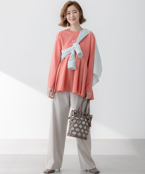 ご好評につき新色追加】ナチュラルコットンベアコンビ ペプラム