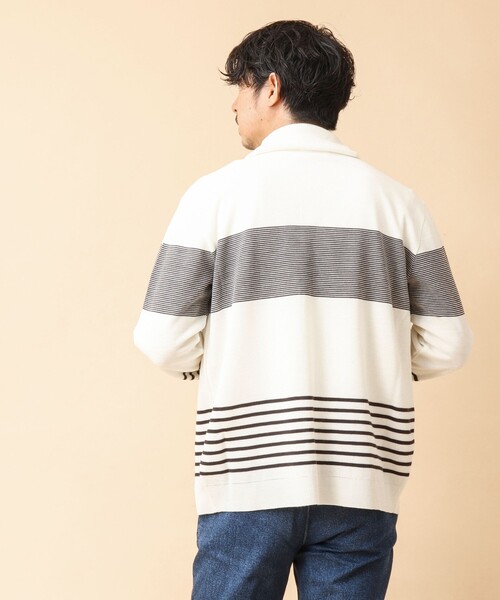 NOLLEY’S（ノーリーズ）の「配色ショールカラーカーディガン（カーディガン/ボレロ・メンズ・ブルー系その他/ホワイト系その他/ベージュ系その他・S/M/L/XL）」の11枚目の写真