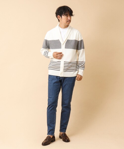 NOLLEY’S（ノーリーズ）の「配色ショールカラーカーディガン（カーディガン/ボレロ・メンズ・ブルー系その他/ホワイト系その他/ベージュ系その他・S/M/L/XL）」の13枚目の写真