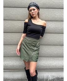 EGOIST | アシメデザインカットリブTOP(Tシャツ/カットソー)