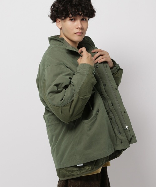 niko and...（ニコアンド）の「2SETショートモッズコート（モッズコート・メンズ・オリーブ/ブラック・LARGE/MEDIUM）」の14枚目の写真