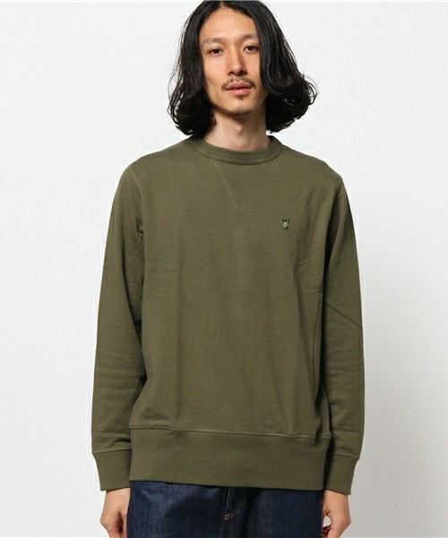 coen(コーエン)の「裏毛スウェットクルーネックプルオーバー(スウェット・メンズ・グレー/オフホワイト/オリーブ/ネイビー・X-LARGE/LARGE/SMALL/MEDIUM)」の3枚目の写真