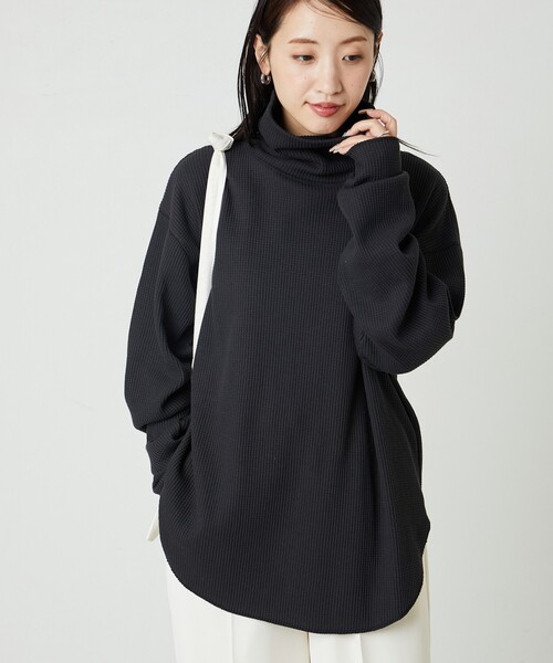セール】限定展開 ワッフル タートルネック チュニック プル