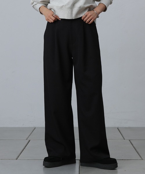 COLONY 2139（コロニートゥーワンスリーナイン）の「ウールライクタックワイドパンツ（スラックス・レディース・ブラック/グレー/チャコールグレー・SMALL/MEDIUM）」の2枚目の写真
