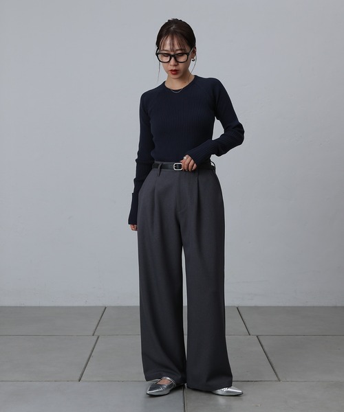 COLONY 2139（コロニートゥーワンスリーナイン）の「ウールライクタックワイドパンツ（スラックス・レディース・ブラック/グレー/チャコールグレー・SMALL/MEDIUM）」の19枚目の写真