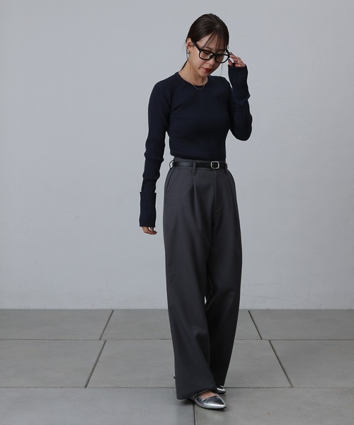 COLONY 2139（コロニートゥーワンスリーナイン）の「ウールライクタックワイドパンツ（スラックス・レディース・ブラック/グレー/チャコールグレー・SMALL/MEDIUM）」の20枚目の写真