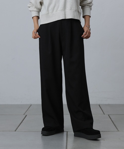 COLONY 2139（コロニートゥーワンスリーナイン）の「ウールライクタックワイドパンツ（スラックス・レディース・ブラック/グレー/チャコールグレー・SMALL/MEDIUM）」の5枚目の写真