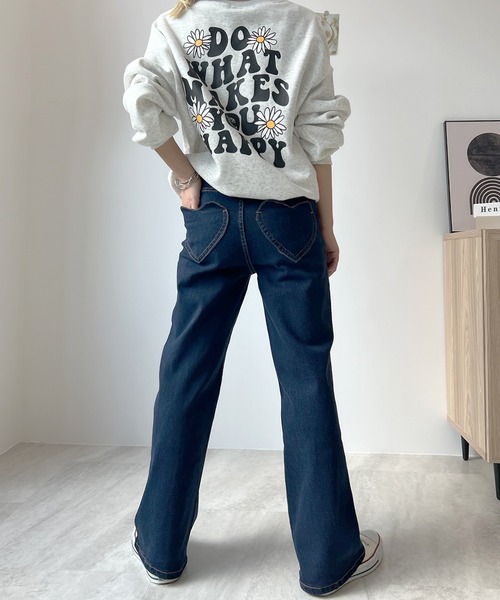 Futier land（フューティアランド）の「【3サイズ展開】ハートポケットステッチストレートデニムパンツ（デニムパンツ・レディース・ライトブルー/インディゴブルー・LARGE/MEDIUM/SMALL）」の7枚目の写真