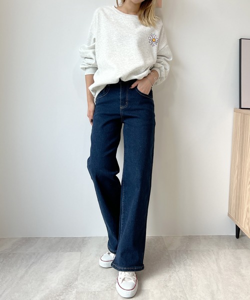 Futier land（フューティアランド）の「【3サイズ展開】ハートポケットステッチストレートデニムパンツ（デニムパンツ・レディース・ライトブルー/インディゴブルー・LARGE/MEDIUM/SMALL）」の10枚目の写真