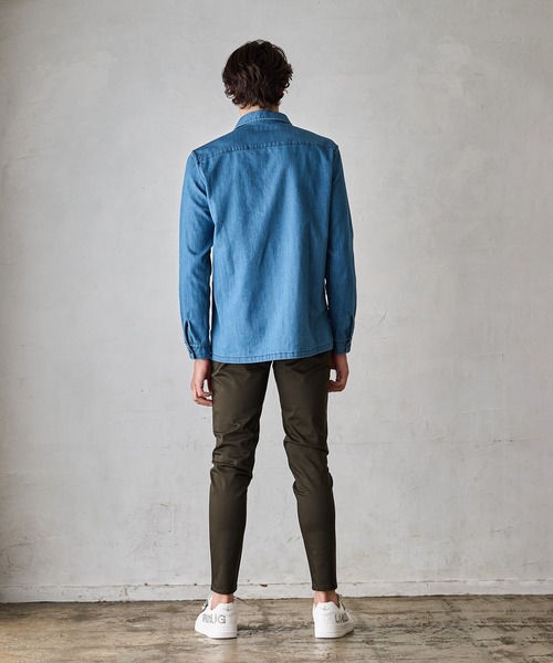 RATTLE TRAP（ラトルトラップ）の「7.2ozストレッチデニムスキッパーシャツ（シャツ/ブラウス・メンズ・ライトグレー/ブルー・S/M/L/LL）」の10枚目の写真