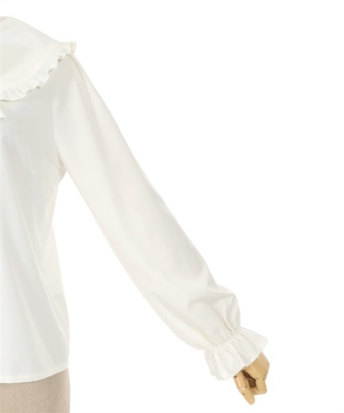 axes femme POETIQUE（アクシーズファムポエティック）の「ピンタックリボン丸襟ブラウス（シャツ/ブラウス・レディース・キナリ/ブラウン/ブラック・MEDIUM）」の7枚目の写真