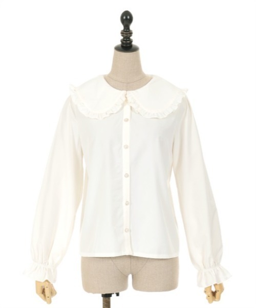 axes femme POETIQUE（アクシーズファムポエティック）の「ピンタックリボン丸襟ブラウス（シャツ/ブラウス・レディース・キナリ/ブラウン/ブラック・MEDIUM）」の10枚目の写真