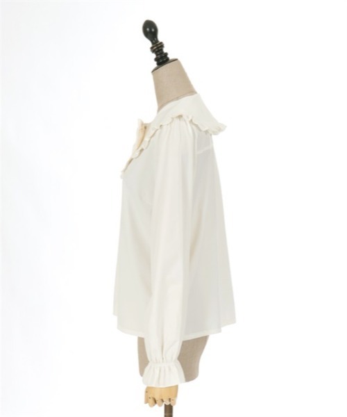 axes femme POETIQUE（アクシーズファムポエティック）の「ピンタックリボン丸襟ブラウス（シャツ/ブラウス・レディース・キナリ/ブラウン/ブラック・MEDIUM）」の14枚目の写真