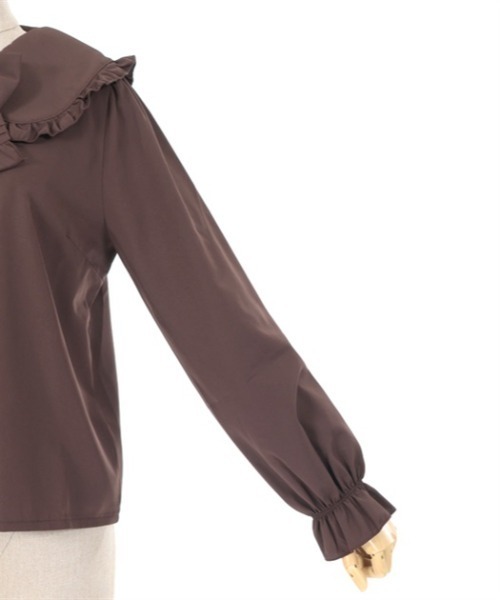 axes femme POETIQUE（アクシーズファムポエティック）の「ピンタックリボン丸襟ブラウス（シャツ/ブラウス・レディース・キナリ/ブラウン/ブラック・MEDIUM）」の20枚目の写真