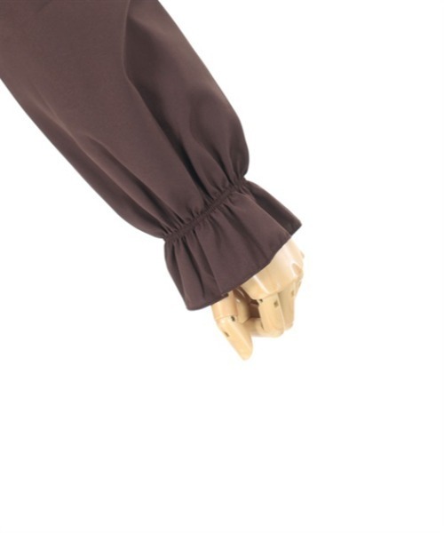 axes femme POETIQUE（アクシーズファムポエティック）の「ピンタックリボン丸襟ブラウス（シャツ/ブラウス・レディース・キナリ/ブラウン/ブラック・MEDIUM）」の21枚目の写真