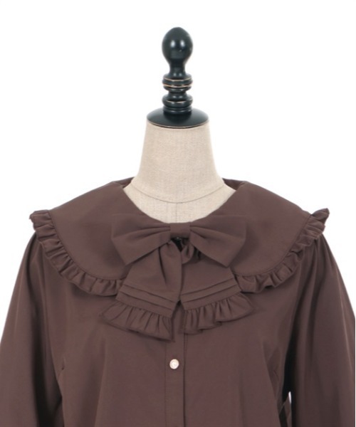 axes femme POETIQUE（アクシーズファムポエティック）の「ピンタックリボン丸襟ブラウス（シャツ/ブラウス・レディース・キナリ/ブラウン/ブラック・MEDIUM）」の16枚目の写真