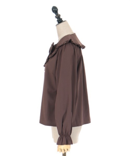 axes femme POETIQUE（アクシーズファムポエティック）の「ピンタックリボン丸襟ブラウス（シャツ/ブラウス・レディース・キナリ/ブラウン/ブラック・MEDIUM）」の18枚目の写真