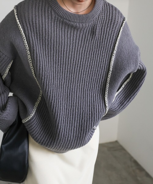セール】配色リンキングニットトップス（ニット/セーター）｜select