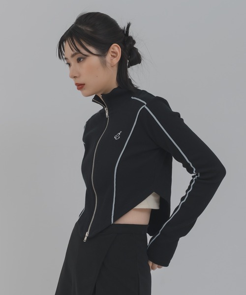 Calon mie（カロンミー）の「CUT OUT ZIP TOPS / カットアウトジップ