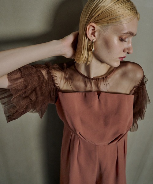 Frill laverd sleeve dress（パンツドレス）｜et.UNiVER（エト