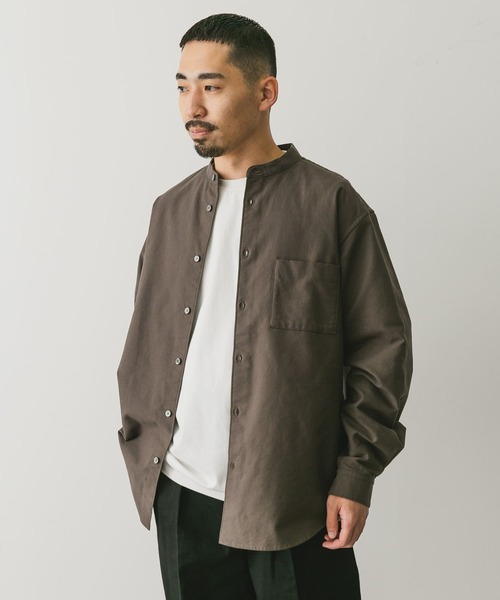 セール】裏起毛オックスバンドカラーシャツ（シャツ/ブラウス）｜URBAN