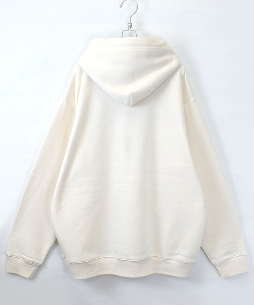 セール】message embroidery sweat hoodie/メッセージ刺繍 スウェット 