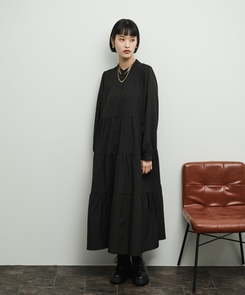 Shelly island（シェリーアイランド）の「ティアードシャツワンピース（シャツワンピース・レディース・ブラウン/ブラック・FREE）」の22枚目の写真