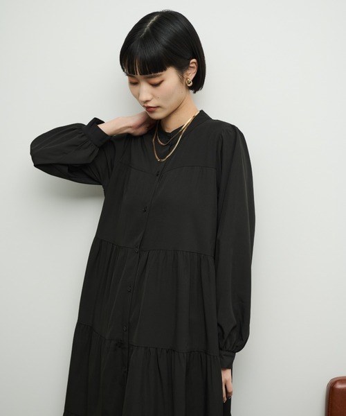 Shelly island（シェリーアイランド）の「ティアードシャツワンピース（シャツワンピース・レディース・ブラウン/ブラック・FREE）」の17枚目の写真