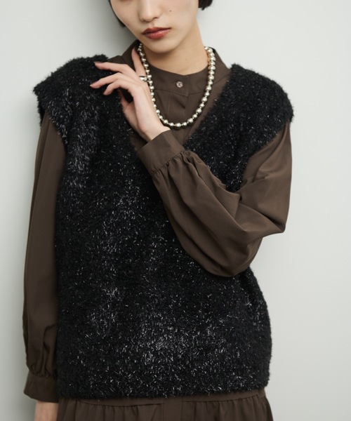 Shelly island（シェリーアイランド）の「ティアードシャツワンピース（シャツワンピース・レディース・ブラウン/ブラック・FREE）」の14枚目の写真