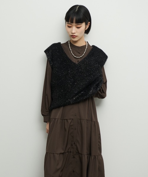 Shelly island（シェリーアイランド）の「ティアードシャツワンピース（シャツワンピース・レディース・ブラウン/ブラック・FREE）」の3枚目の写真