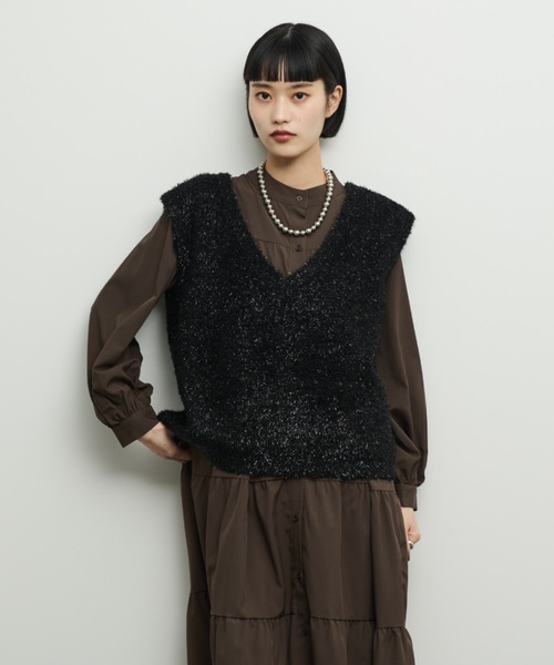 Shelly island（シェリーアイランド）の「ティアードシャツワンピース（シャツワンピース・レディース・ブラウン/ブラック・FREE）」の4枚目の写真