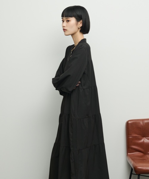 Shelly island（シェリーアイランド）の「ティアードシャツワンピース（シャツワンピース・レディース・ブラウン/ブラック・FREE）」の18枚目の写真