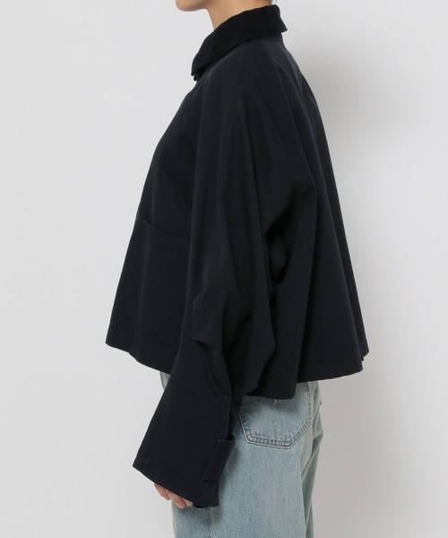 LOWRYS FARM（ローリーズファーム）の「カバーオールショートシャツ　135691（テーラードジャケット・レディース・ブラック/アイボリー/ブルー・FREE）」の5枚目の写真