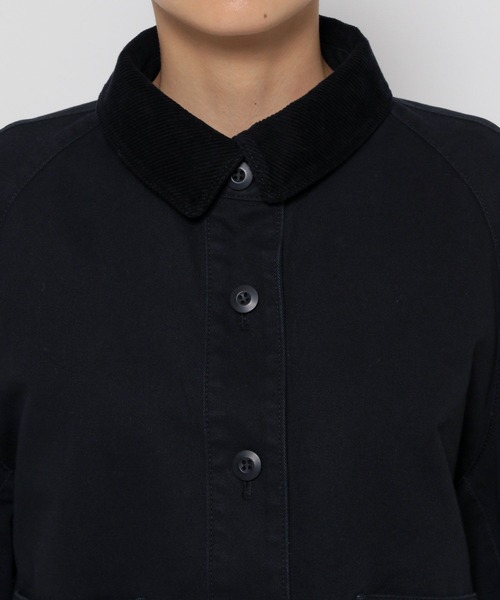 LOWRYS FARM（ローリーズファーム）の「カバーオールショートシャツ　135691（テーラードジャケット・レディース・ブラック/アイボリー/ブルー・FREE）」の7枚目の写真